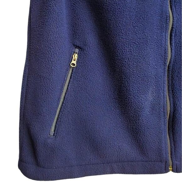 Lands' End Navy Fleece Vest Men's XLRegular Full Zip Pockets - Picture 5 of 7